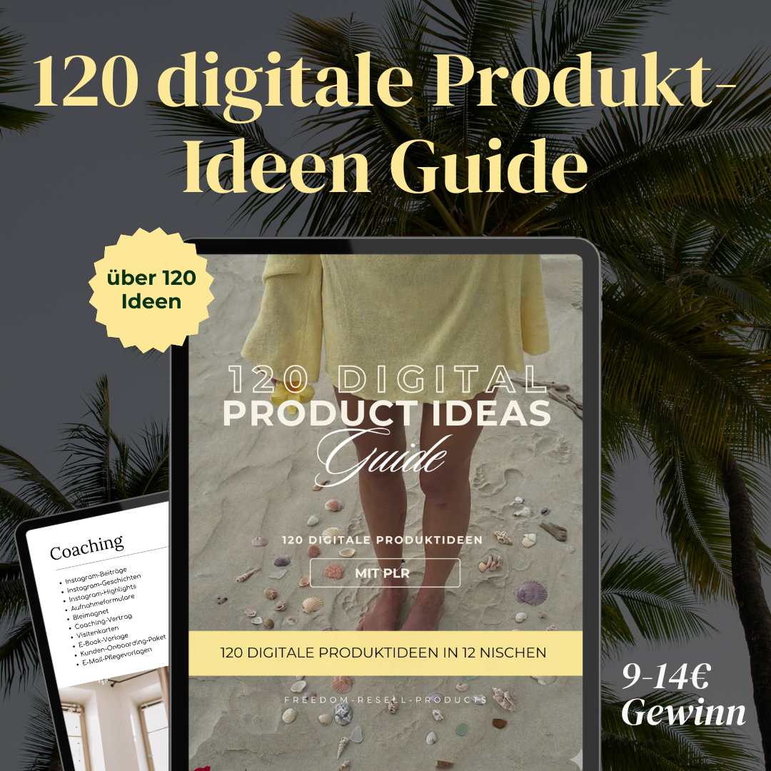 120 Digitale Produkt-Ideen Guide mit PLR