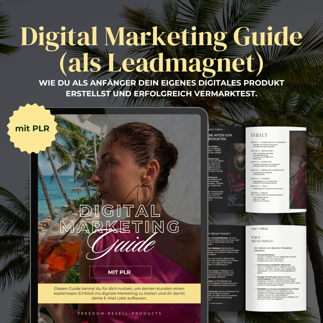Digital Marketing Guide - (als 0€ Lead Magnet) mit PLR