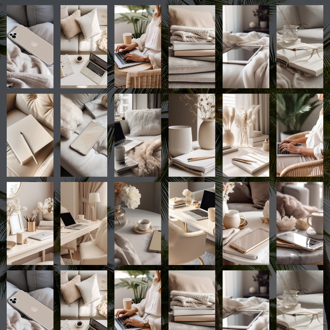 35 AI Bilder-beige Home Office