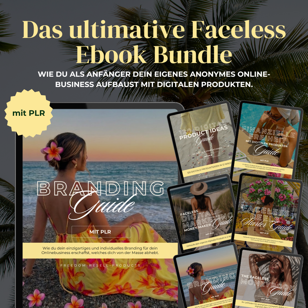 Faceless Digital Marketing ebook PLR Bundle auf deutsch