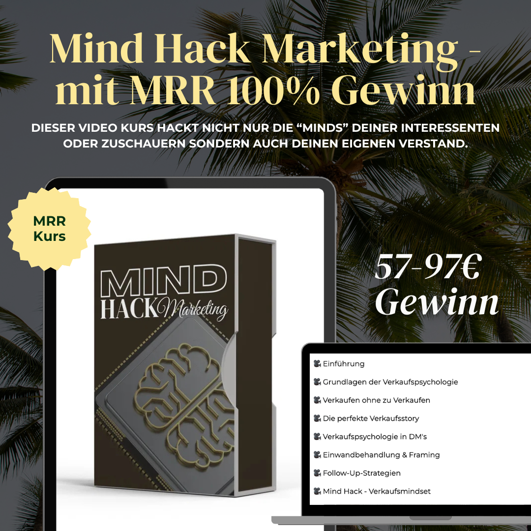 Mind Hack Marketing - mit MRR 100% Gewinn