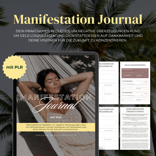 Manifestation Journal Manifesting Journal PLR Planer, Geld Mindset, PLR Vorlagen, Master Resell Rechte