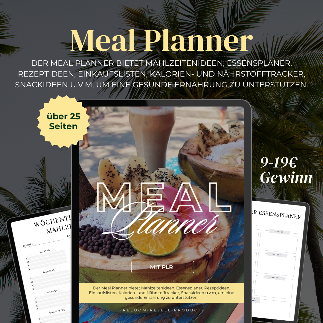 Meal Planner mit PLR zum Weiterverkauf