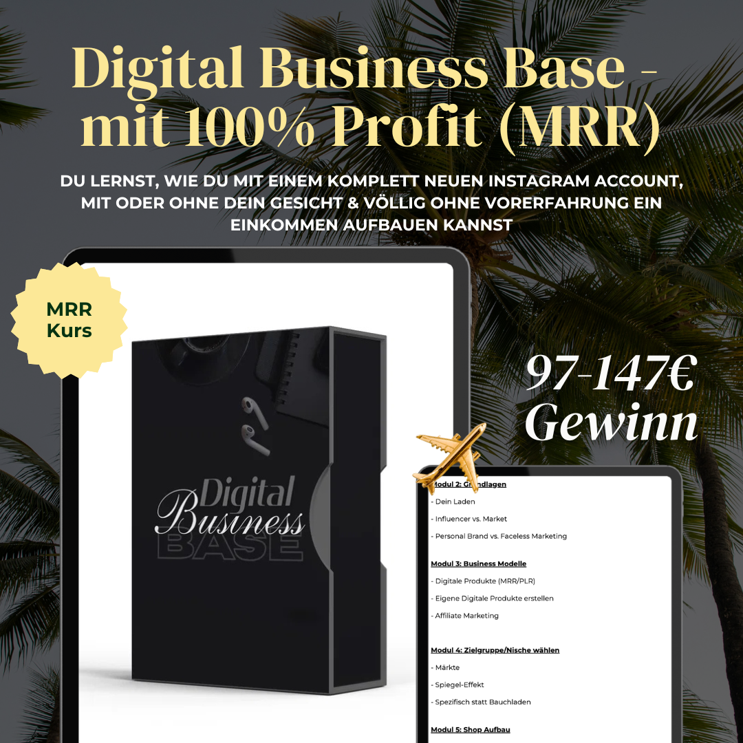 Digital Business Base - mit 100% Profit (MRR)